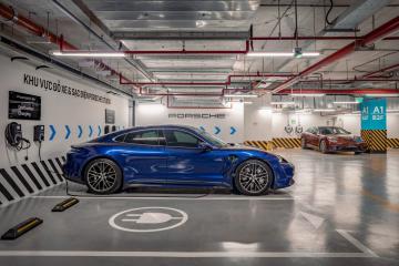 Car Stop at Porsche Central Saigon
