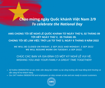 THÔNG BÁO NGHỈ LỄ QUỐC KHÁNH 2.9